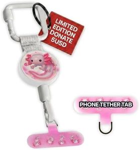 ClutchLoop Anti-Theft Phone Tether - Universal Adhesive Anchor, Retractable Steel Line and Locking Carabiner (Sol)