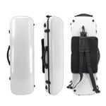 yinfente Violin Case 4/4 Full Size Carbon Fiber Oblong Violin Bag With Music Sheet Bag Adjustable Backstrap Hygrometer Lightweight Protable
