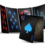 INTEGEAR Plastic Playing Cards, Premium Plastic Waterproof Black Playing Poker Cards Professional Luxury Deck of Cards for Adults