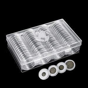 60 Pieces Coin Capsules Case, AITIME 41mm Round Large Plastic Coin Holders with Foam Gasket for Collectors, Penny, Quarter, Dollar Organizer Collection Book