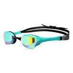 ARENA Unisex Cobra Ultra Swipe Racing Swim Goggles for Men and Women Swipe Anti-Fog Technology Polycarbonate Mirror Lens, Emerald/Peacock