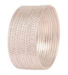 Touchstone "Silver Bangle Collection" Indian Bollywood Hand Saw Cut Work Creamy Silver Color Designer Jewelry Bangle Bracelets. Set of 12. In Silver Tone For Women.