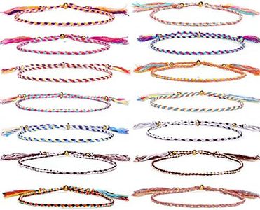 GOODCHANCEUK - 14 pulseras de amistad, hechas a mano, pulsera trenzada ajustable, cuerda de amistad, para mujeres, adolescentes, niñas, juego 1