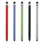 Andibro 5 Pack Dual-end Stylus Pens for Touch Screens, High Sensitivity Silicone Stylus Drawing Stylus Pens Compatible for Smartphones and Tablets All Universal Touchscreen Devices(colorful)