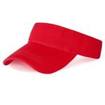 Marrywindix 1 Piece of Red Sport Wear Athletic Visor Sun Sports Visor Hat Visor Adjustable Cap for Women and Men (One Size)