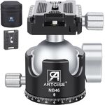 ARTCISE Low Profile Camera Tripod Ball Head, 46mm All Metal CNC Machining Panorama Ball Head with Two Quick Release Plates for Tripod, DSLR, Camcorder, Telescope,Max Load 55lbs/25kg