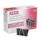 Acco Brand Binder Clips, Large, 1 B