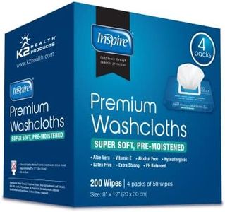 Inspire Adult Wet Wipes, Adult Wash Cloths, Adult Wipes for Incontinence & Cleansing for Elderly, 8"x12" (200 count)