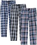 MoFiz Men's Sleep Pants Pajama Pants Long Pj Bottoms Sleepwear Pants 3 Pack L