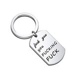 CENWA Shameless Jewelry Fuck You You Fucking Fuck Keyhchain Humor Fuck Saying Gift FUUFF Funny Bad Language Gifts (FUUFF Dog tag k)