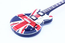 RGM65 Noel Gallagher Oasis Union Jack Miniature Guitar Including leather guitar strap