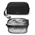 tomtoc Electronic Organizer Travel Case, Water Resistant Dual Compartment Tech Pouch Cable Organization Storage Bag for Charger, Cord, Phone, Hard Drive, Power Bank, Accessories Travel Essentials