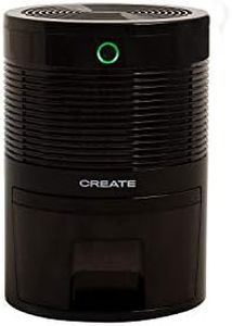 CREATE/DRYPLUS/Mini déshumidificateur 600ml Noir/Système d'arrêt automatique, Ecologique, Petit et pratique, Facile à utiliser, Système Peltier, 22W