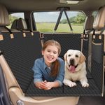 Reiseresa Dog Car Seat Cover for Back Seat with Hard Bottom, Back Seat Covers Back Seat Extender Travel Camping Air Mattress Dog Hammock for Car SUV Truck, Quilted