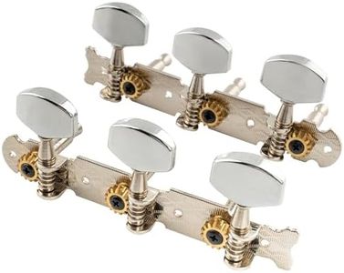 Musiclily Pro 3 on a Plate Acoustic Guitar Tuners Machine Heads Tuning Keys Pegs Set, Nickel with Chrome Button