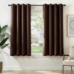 Deconovo Curtains Blackout Thermal Insulated Eyelet Blackout Curtains for Living Room 46 x 54 Inch Drop Chocolate 1 Pair