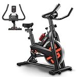 SQUATZ Stationary Cycling Bike Exerciser - Indoor Exercise Bicycle With Training Console, 4-Way Adjustable Seat and Handlebar, 8 Resistance Levels, Workout Equipment for Home Gym