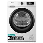 Hisense DH1Q802BW2 60cm Freestanding 8 KG Heatpump Front Load Tumble Dryer, 16 Programmes, Auto Dry, Steam Refresh, Allergy Care - White