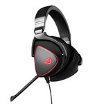 ASUS ROG gaming headset with red LED lighting rings, a microphone and USB-C® connection for gaming on PCs, Macs, smartphones and gaming consoles