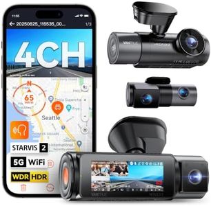Vantrue N5S 4 Channel WiFi 360 Degree Dash Cam, STARVIS 2, IR Night Vision, 2.7K+1080P*2+1440P Front Rear Inside Dashcam, Voice Control, GPS, LTE Support, 24 Hours Parking Mode, Support 1TB Max