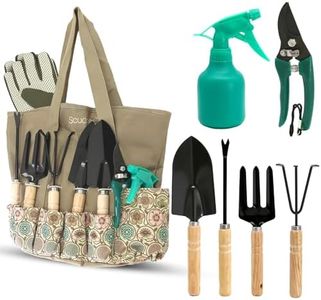 Garden Tools Stainless Steel 8-Piece Gardening Tools Heavy Duty Gardening Hand Tools Gifts for Women Who Have Everything - Includes Shovel Trowel Fork Rake Gardening Gloves Couples Gifts Ideas