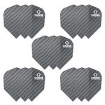 Harrows Carbon Flights| Set of x5 Premium Extra Strong Dart Flight Bag (15 Flights) (Black)