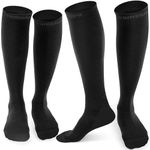 CAMBIVO Compression Socks for Women & Men 2 Pairs, Flight Socks Compression Stockings for Running, Flight, Sports, Travel, Unisex