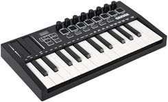 25 Key MIDI Keyboard Controller - Bluetooth/USB DAW Integration with 8 Drum Pads & 8 Knobs, OLED Display, Compact Portable Keyboard for Music Production