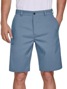 PULI Men's Shorts for Men Stretch Lightweight Quick Dry Flat Front Casual Work Chino with Pockets Blue Gray 38
