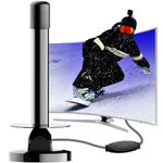 TV Aerial - TV Ariels Indoor Freeview with Booster, Strong Magnetic Base Freeview Aerial for Easy Installation, Smart TV Aerial Indoor Support Freeview Aerial/4K/1080P All TV - 9.8FT Coax Cable