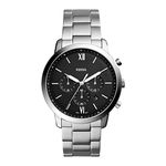 Fossil Watch for Men Neutra, Quartz Chronograph Movement, 44 mm Silver Stainless Steel Case with a Stainless Steel Strap, FS5384