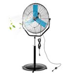 pasapair 24” Industrial Outdoor Misting Pedestal Fan – IPX5 Waterproof Cooling Fan for Patios – Portable Fan with 4 Wheels – 8.2 FT Cord, GFCI Plug & 360° Pitch Rotation– ETL Approved