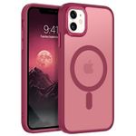 BENTOBEN Case for iPhone 11 Case,[Compatible with MagSafe] Slim Translucent Matte Magnetic Shockproof Protective Anti Slip Women Men Phone Case for iPhone 11 6.1", Dark Red