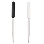 MFUOE 2 Pieces Letter Opener Sturdy Stainless Steel Office Paper Knife Plastic Handle Portable Envelope Opener for School Home Work Uses(White and Black)