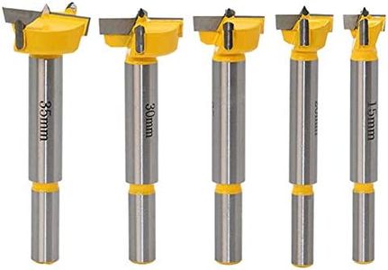 Yakamoz 5Pcs 15-35mm Dia. Carbide Forstner Drill Bit Set Hinge Hole Saw Cutter Wood Slabs Flat Wing Boring Drill Bits Auger Opener Woodworking Tool Kits