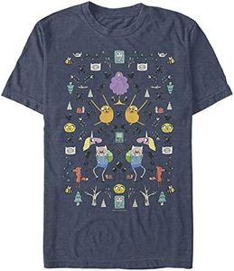 Adventure Time Men's Big & Tall Icons Sweater T-Shirt, Navy Heather, 3X-Large Big Tall