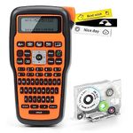 MarkDomain E1000 Label Maker, QWERTY Keyboard, One-Touch Keys, Portable Handheld Labeler for Home/Office/Industrial Use, Orange