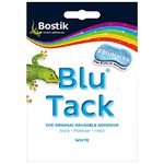 Adhesive Bostik BLU TACK | WHITE | Original REUSABLE Sticky HOME SCHOOL OFFICE Walls BLU HACKS NO MARKS Safe Craft ART Clean Handy (1 x PACK (SAMPLE) WHITE - BLU TACK)