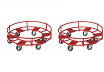 Familia Steel Cylinder Trolley with Wheels Heavy Duty | 6 Wheels Gas Trolly - Lpg Cylinder Stand, Kitchen Gas Trolly (Red,1.25 kg) (Pack of 2)