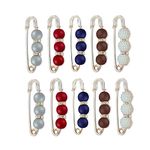 10 Pcs Pearl Brooch,Fashion Sweater Shawl Clip Double Faux Pearl Rhinestones Collar Brooches Waist Pants Extender Safety Pins for Women Clothing pants Dress skirt waist, Metal, faux pearl faux rhinestones