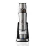 Cuisinart Electric Salt and Pepper Grinder Set Rechargeable Seasoning Mill No Batteries Needed, 20 Min Charging Measuring Cap Adjustable Grind Settings 3 Year Guarantee Silver