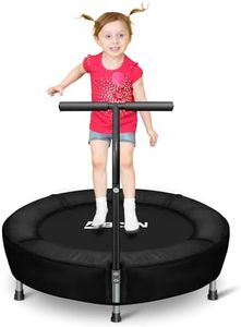 BCAN 36'' Mini Folding Ages 2 to 5 Toddler Trampoline with Handle for Kids, Indoor/Garden Toddlers Trampoline with Super Safe Cover for Toddlers, Black