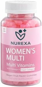 Nurexa Women's Multivitamin Gummies with Omega-3, Vegan Collagen, Vitamins C, D, E, B-Complex, Biotin, Zinc, Fruit Pectin, 60 Count