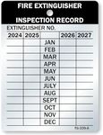 SmartSign "Fire Extinguisher Inspection Record - Year 2019 to 2022" Tags | 3" x 2.25" Aluminum, Pack of 10