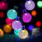 Solar String Lights Garden, 50 LED 24Ft Multi-Coloured Festival Lights Crystal Ball Decorative Fairy Lights Waterproof Indoor Outdoor for Garden, Patio, Yard, Home, Wedding, Christmas, Parties