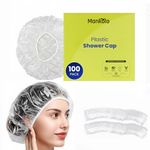 Mankolo Plastic Shower Cap for Women & Men (Pack of 100) - Waterproof & Reusable Showercap for Hotel, Bathroom, Spa & Salon - Hair Cover Heat Cap for Hair Spa - Disposable Shower Caps - Universal Fit