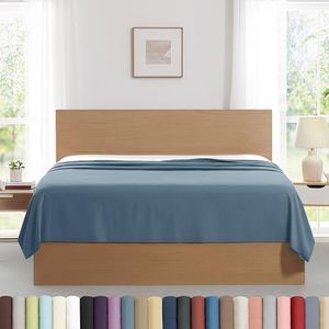 Southshore Fine Living, Inc. 2-Pack Flat Sheets Only, King Size Bed Sheets, 112" x 102" Oversized King Top Sheet Stays Tucked on Deep Mattresses, Flat Sheet, Set of 2, Coronet Blue