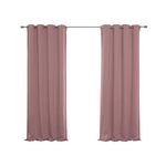 Best Home Fashion Thermal Insulated Blackout Curtains - Stainless Steel Nickel Grommet Top - Mauve - 52" W x 84" L - (Set of 2 Panels)