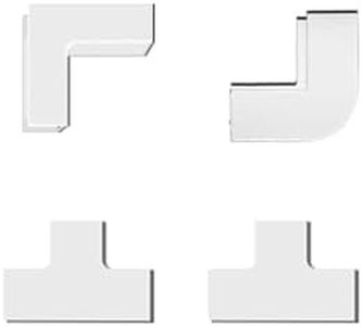 Cable Management Connector Accessory Pack for Delamu Cord Hider Cable Hider CC01/CC01-15/CC10-2, 2 Inside Elbows, 2 Outside Elbows, 2 T Connectors, Fits for ASIN B07GPFDL1K/B08NJJWNQW/B0D6V561J1