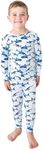 Posh Peanut Classic Boys Pajamas - Toddler Pajamas in Lightweight, Breathable Viscose from Bamboo - Long Sleeve Boys Pjs - 2 Piece Boys' Pajama Sets (3 Years) Sharkss